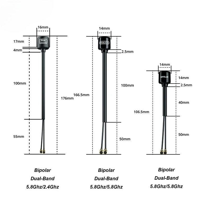 Antenna 2.4Ghz - Flywoo Bipolar Dual-Band 5.8Ghz/2.4Ghz UFL Antenna