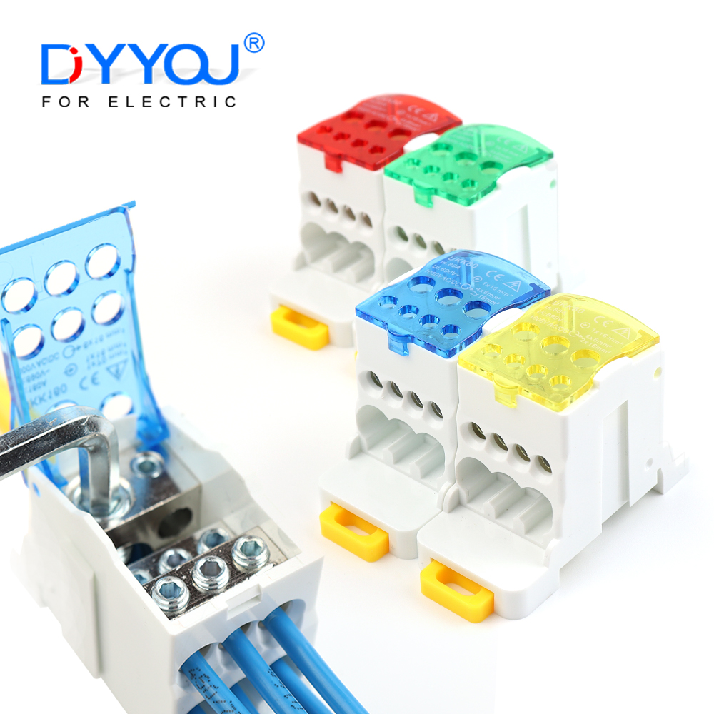 Screw Terminal Block - 1 in 6 out Rail Type