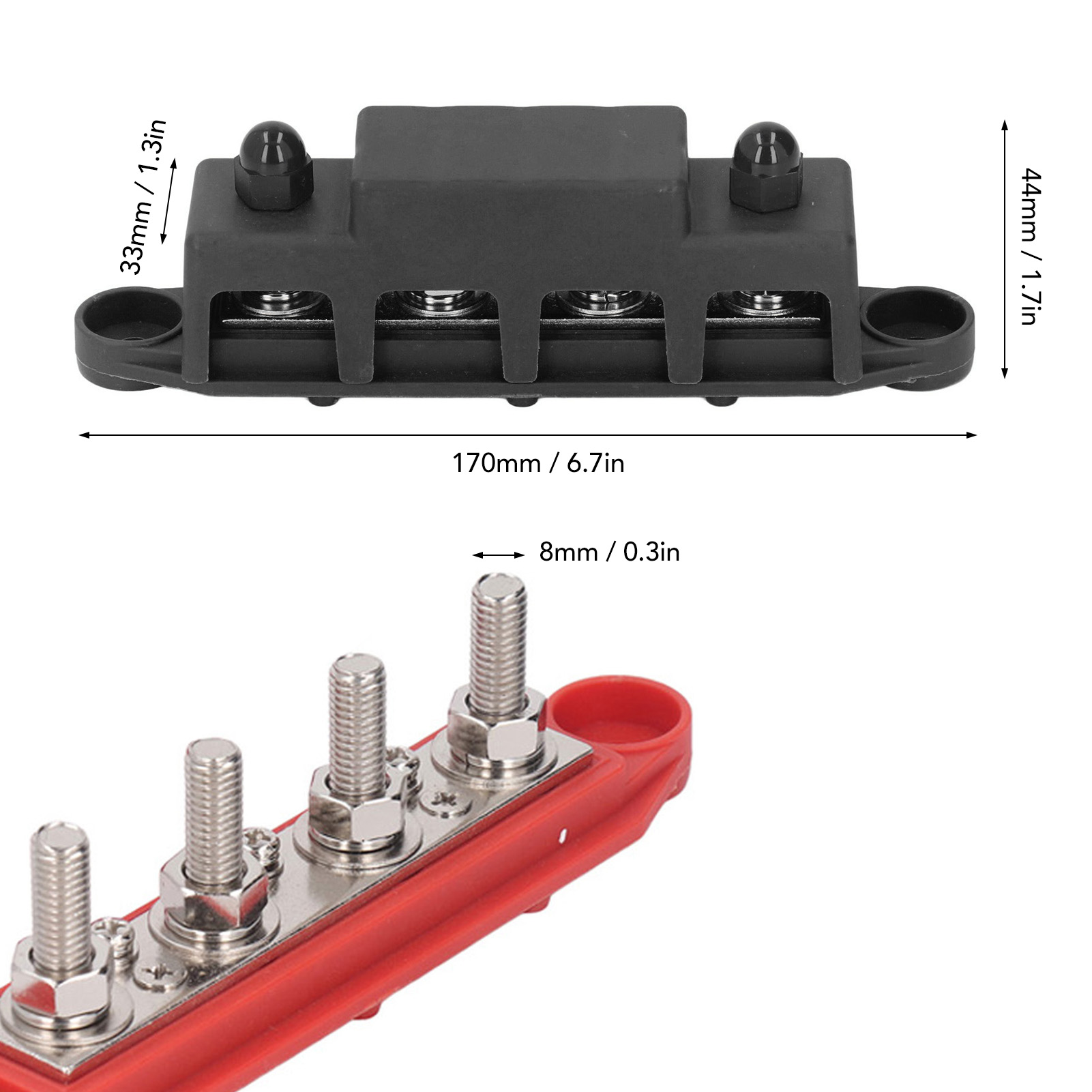 Screw Terminal Block - Power Distribution Block M8 Screw 4
