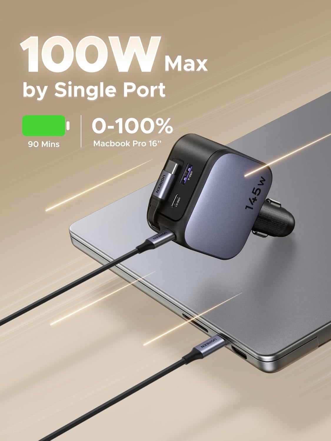 UGREEN 145W 3C1A Retractable C - Usb C Cable review and price