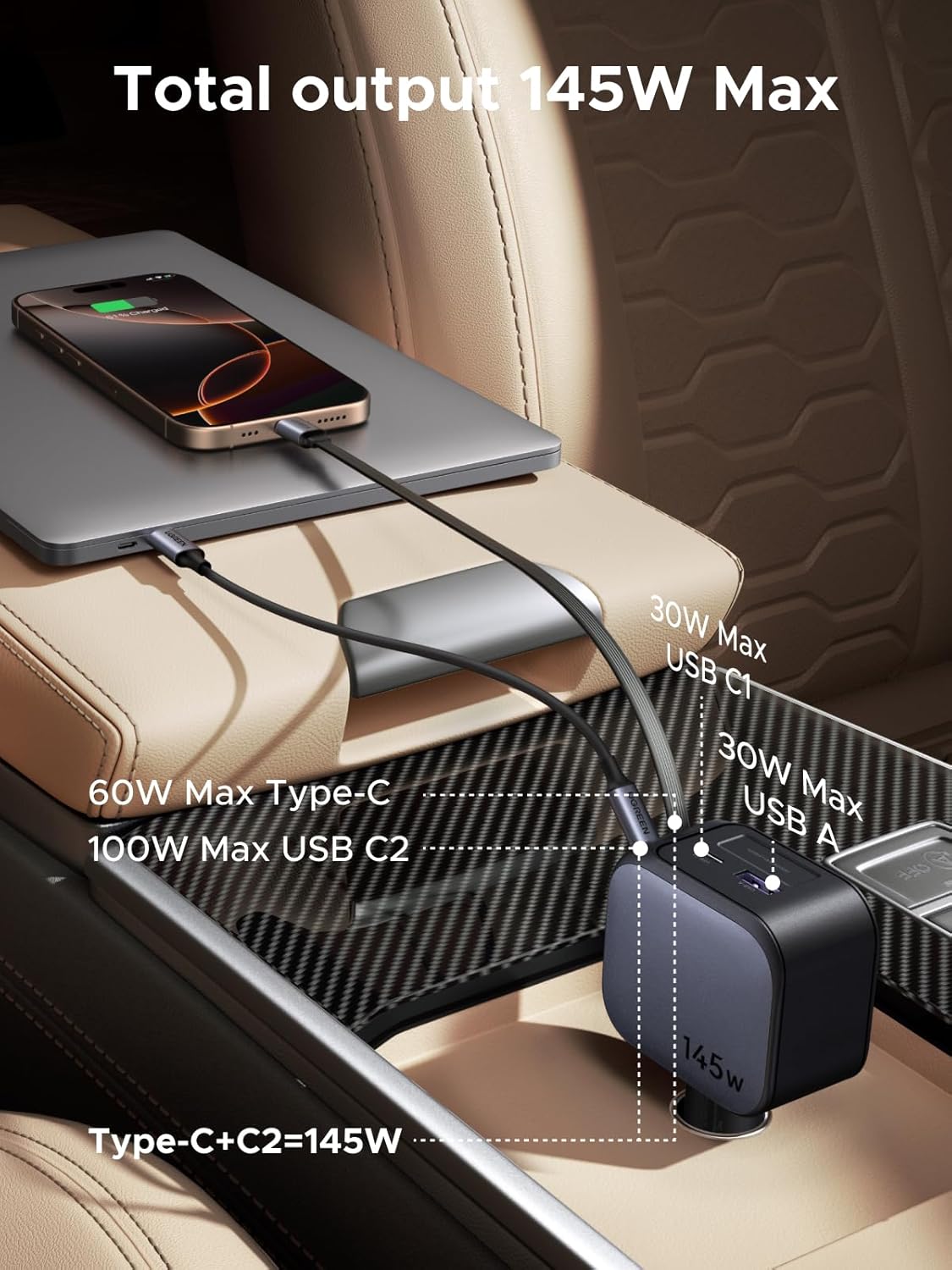 UGREEN 145W 3C1A Retractable C - Usb C Cable review and price