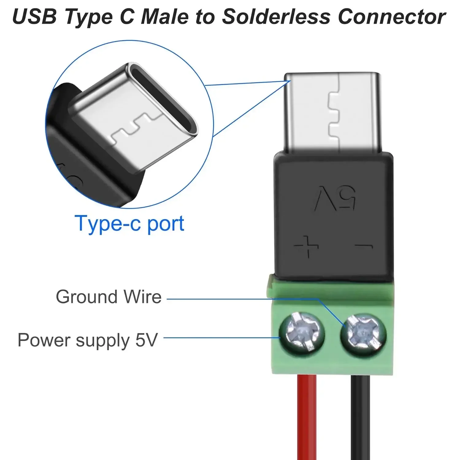 1-4Pcs Solderless Plug USB C t - Screw Terminal Block review and price