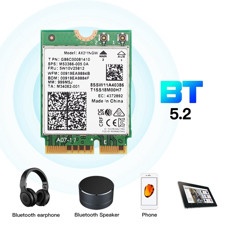 AX211NGW+Dual Antenna WiFi 6E  - Antenna 2.4Ghz review and price